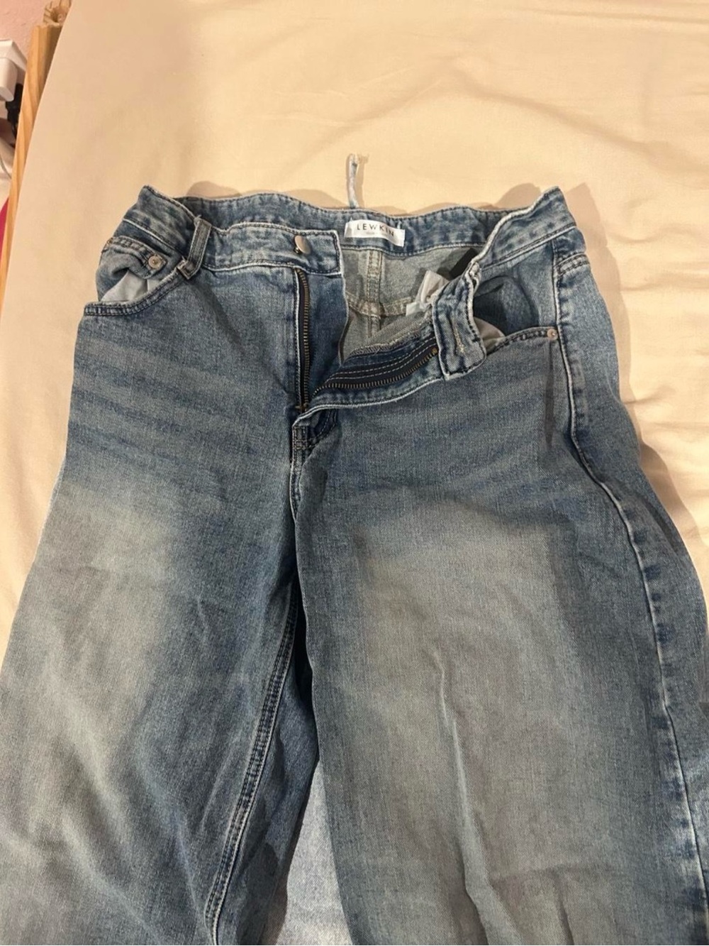 Lewkin Light Blue Wide Leg Jeans